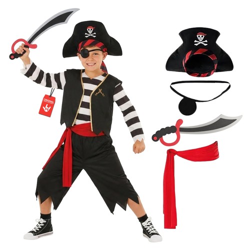 Schwarzes piratenkostüm für - schwarzes,